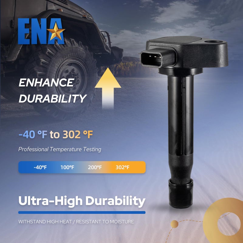 ENA Set of 6 Ignition Coil Pack 3.0L 3.2L 3.5L Compatible with Acura Honda 2001 2002 2003 2004 2005 2006 2007 2008 Accord 2009 2010 Odyssey CL RL TL 3.0L 3.2L 3.5L Coils for UF242 C1221 30520P8EA01 - Image 5